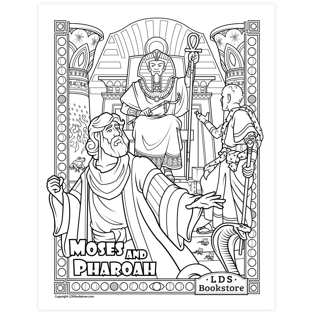 Moses and Pharaoh Coloring Page - Printable - LDPD-PBL-COLOR-EXODUS7