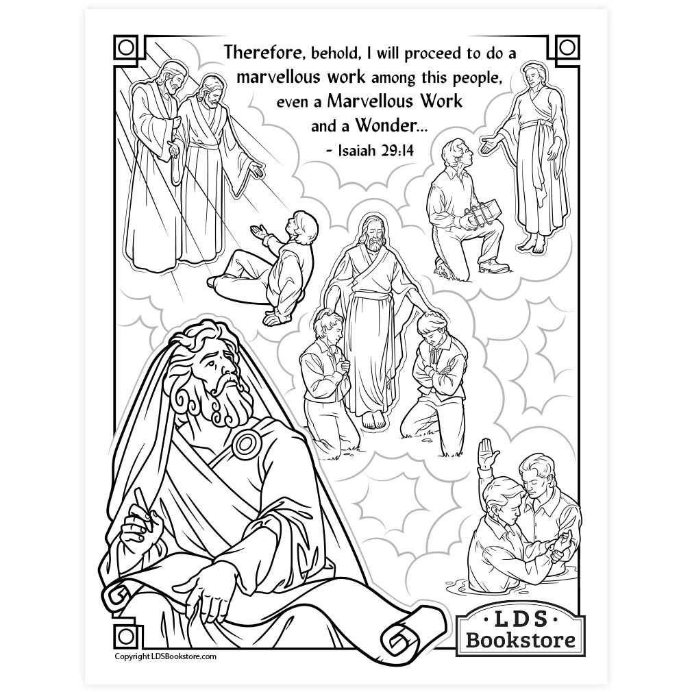 A Marvellous Work and a Wonder Coloring Page - Printable come follow me coloring page, free lds coloring page, old testament coloring page, pearl of great price coloring page