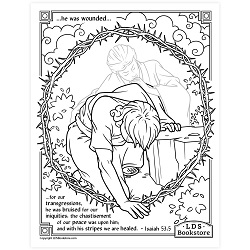 With His Stripes We Are Healed Coloring Page - Printable come follow me coloring page, free lds coloring page, old testament coloring page, pearl of great price coloring page