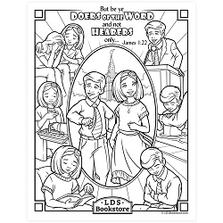 Be Ye Doers of the Word Coloring Page - Printable come follow me coloring page, free lds coloring page, new testament coloring page, jesus coloring page,
