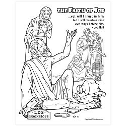 The Faith of Job Coloring Page - Printable come follow me coloring page, free lds coloring page, old testament coloring page, pearl of great price coloring page