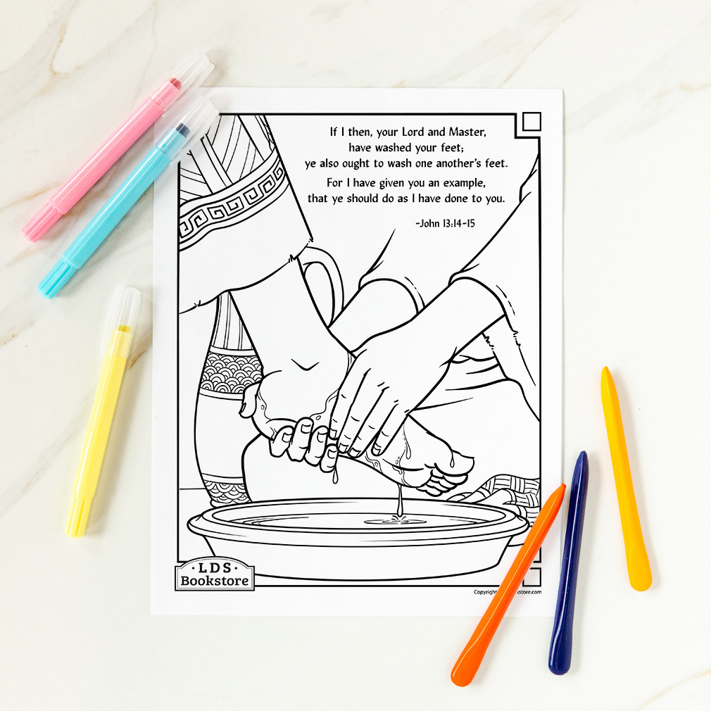 Jesus Washes His Disciples' Feet Coloring Page - Printable - LDPD-PBL-COLOR-JOHN13-14-15