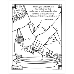 Jesus Washes His Disciples Feet Coloring Page - Printable come follow me coloring page, free lds coloring page, new testament coloring page, jesus coloring page,