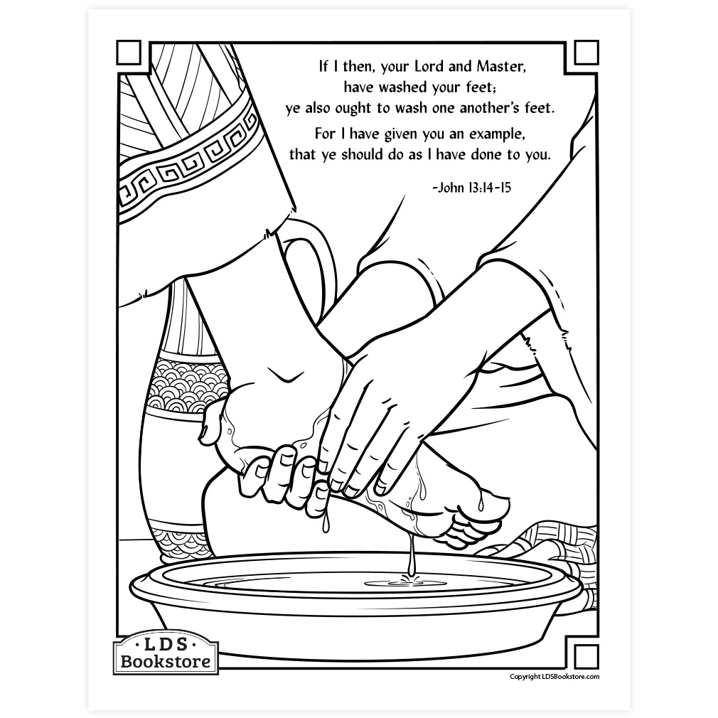 Jesus Washes His Disciples Feet Coloring Page Printable