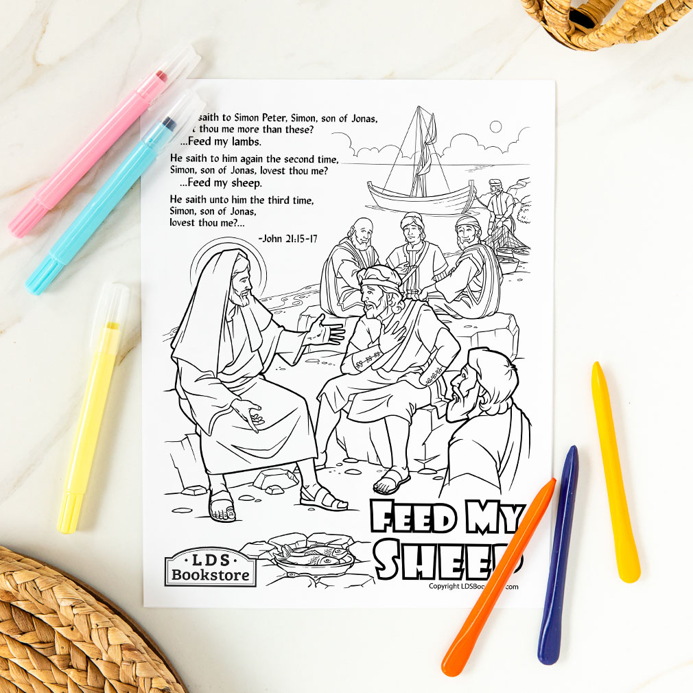 Feed My Sheep Coloring Page - Printable - LDPD-PBL-COLOR-JOHN21