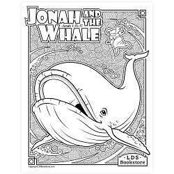 Jonah and the Whale Coloring Page - Printable come follow me coloring page, free lds coloring page, old testament coloring page, pearl of great price coloring page