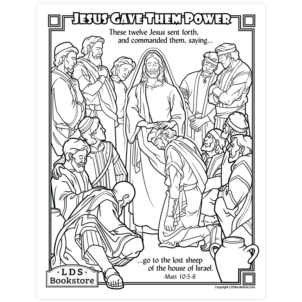 Jesus Calls the Twelve to Preach & Bless Coloring Page - Printable - LDPD-PBL-COLOR-MATT10
