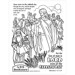 The Lord of the Sabbath Coloring Page - Printable come follow me coloring page, free lds coloring page, new testament coloring page, jesus coloring page