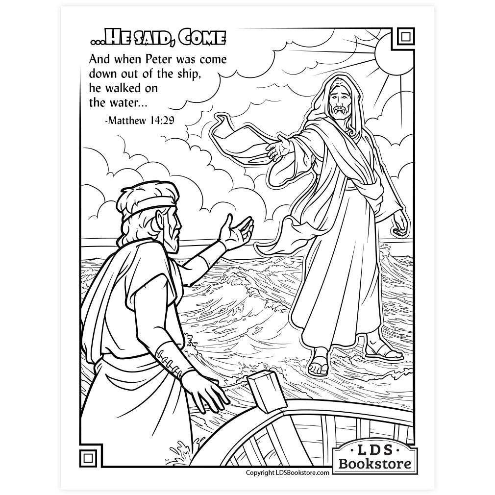 Jesus Walks on Water Coloring Page - Printable - LDPD-PBL-COLOR-MATT14-29