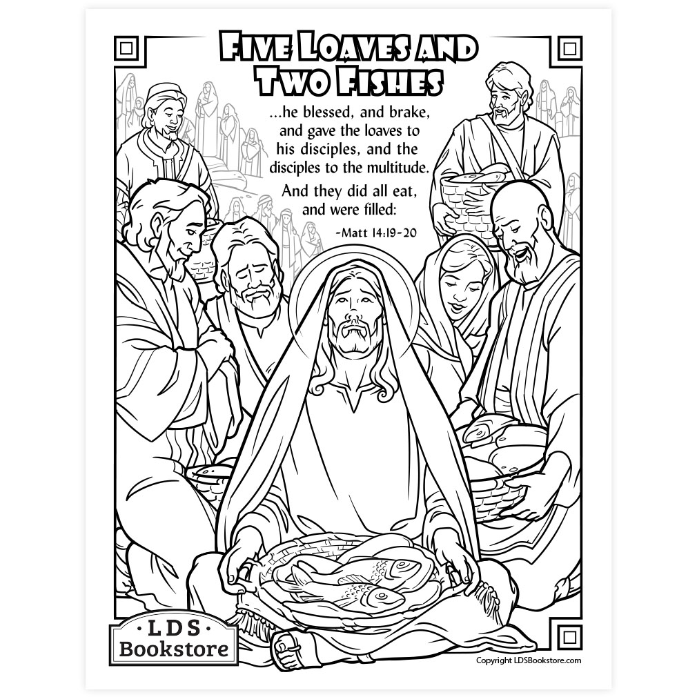 Jesus Feeds The 5000 Coloring Page Printable