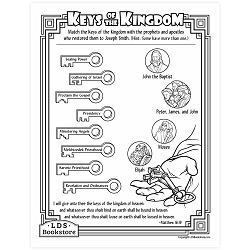 Keys of the Kingdom Activity Page - Printable come follow me coloring page, free lds coloring page, new testament coloring page, jesus coloring page,