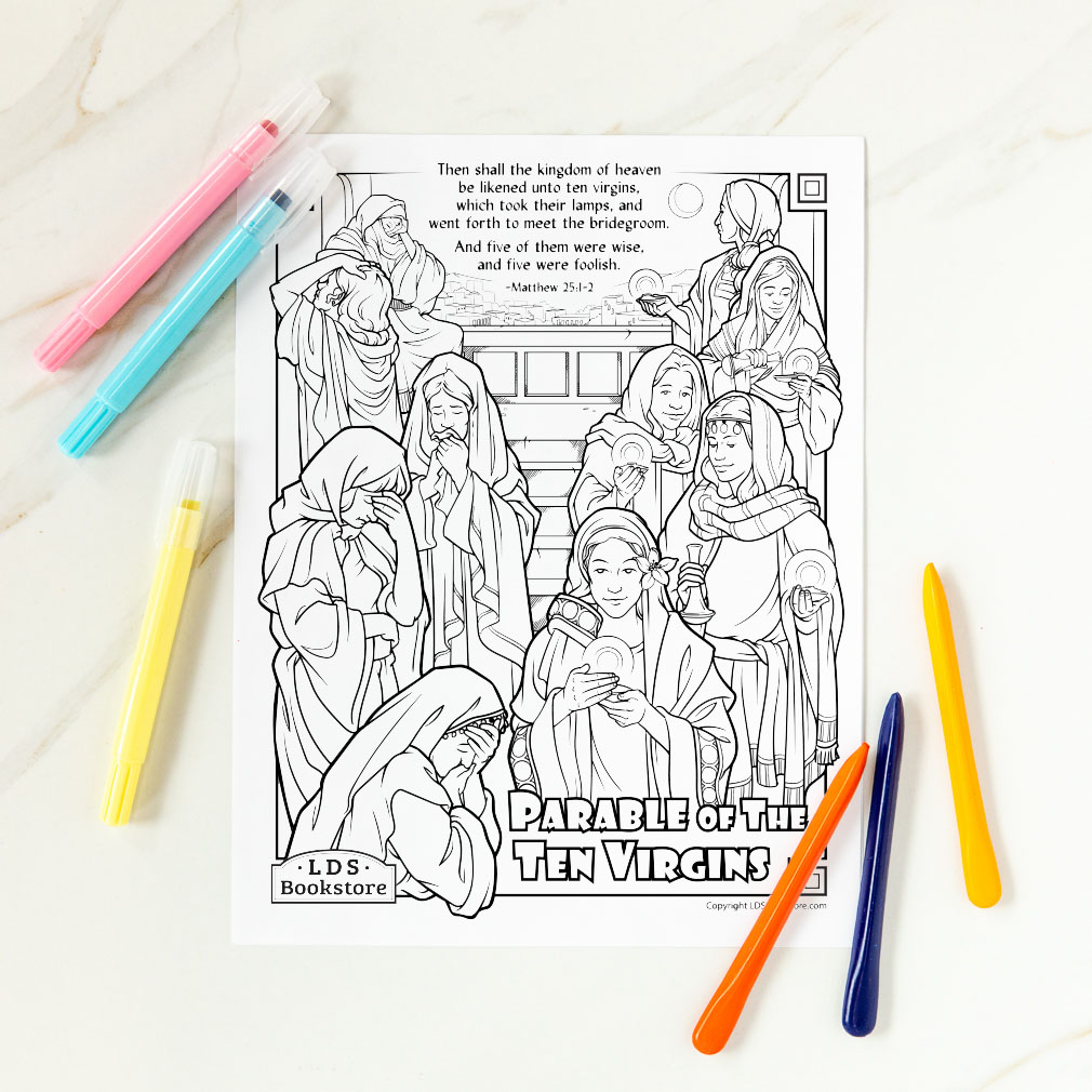 Parable of the Ten Virgins Coloring Page - Printable - LDPD-PBL-COLOR-MATT25