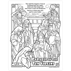 Parable of the Ten Virgins Coloring Page - Printable come follow me coloring page, free lds coloring page, new testament coloring page, jesus coloring page,