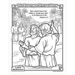 Jesus Christ is Baptized Coloring Page - Printable come follow me coloring page, free lds coloring page, new testament coloring page, jesus coloring page