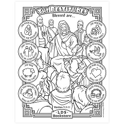 The Beatitudes Coloring Page - Printable come follow me coloring page, free lds coloring page, new testament coloring page, jesus coloring page