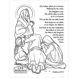 The Lords Prayer Coloring Page - Printable come follow me coloring page, free lds coloring page, new testament coloring page, jesus coloring page