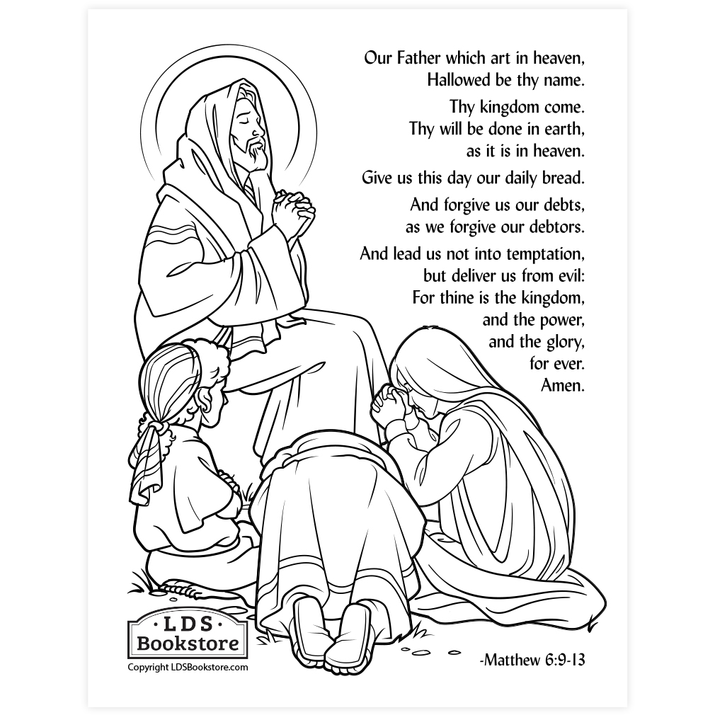 The Lord's Prayer Coloring Page - Printable - LDPD-PBL-COLOR-MATT6-9