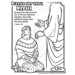 Blessed Art Thou Coloring Page - Printable scripture coloring page, lds coloring page, lds printables, free lds printables, book of mormon printable, book of mormon coloring page