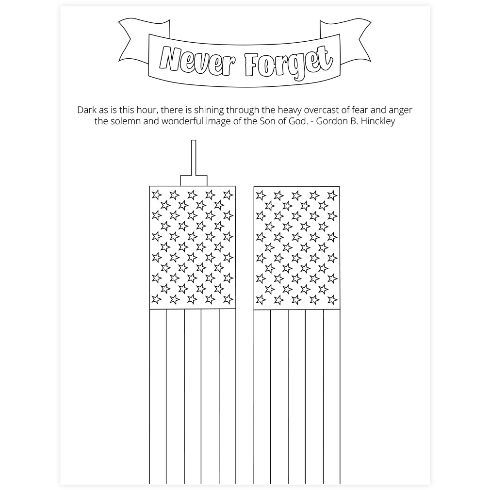 Never Forget 9 11 Coloring Page Printable