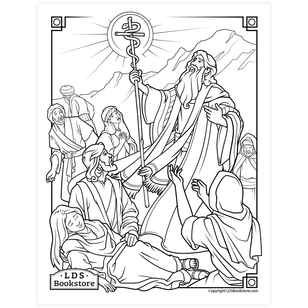 Moses and the Brass Serpent Coloring Page - Printable - LDPD-PBL-COLOR-NUMB21