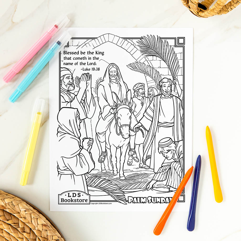 Jesus' Triumphal Entry Into Jerusalem Coloring Page - Printable - LDPD-PBL-COLOR-PLM-SUN
