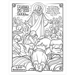 Praise Ye the Lord Coloring Page - Printable come follow me coloring page, free lds coloring page, old testament coloring page, pearl of great price coloring page