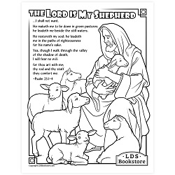 The Lord is My Shepherd Coloring Page - Printable come follow me coloring page, free lds coloring page, old testament coloring page, pearl of great price coloring page