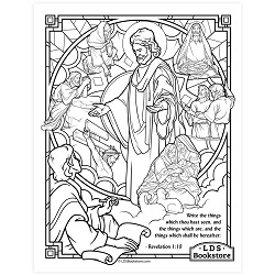 The Book of Revelation Coloring Page - Printable come follow me coloring page, free lds coloring page, new testament coloring page, jesus coloring page,