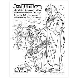Naomi and Ruth Coloring Page - Printable come follow me coloring page, free lds coloring page, old testament coloring page