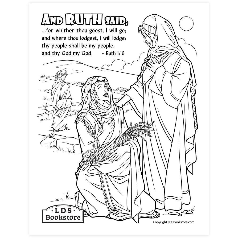 Ruth And Naomi Old Testament Printable Coloring Page For Kids And 