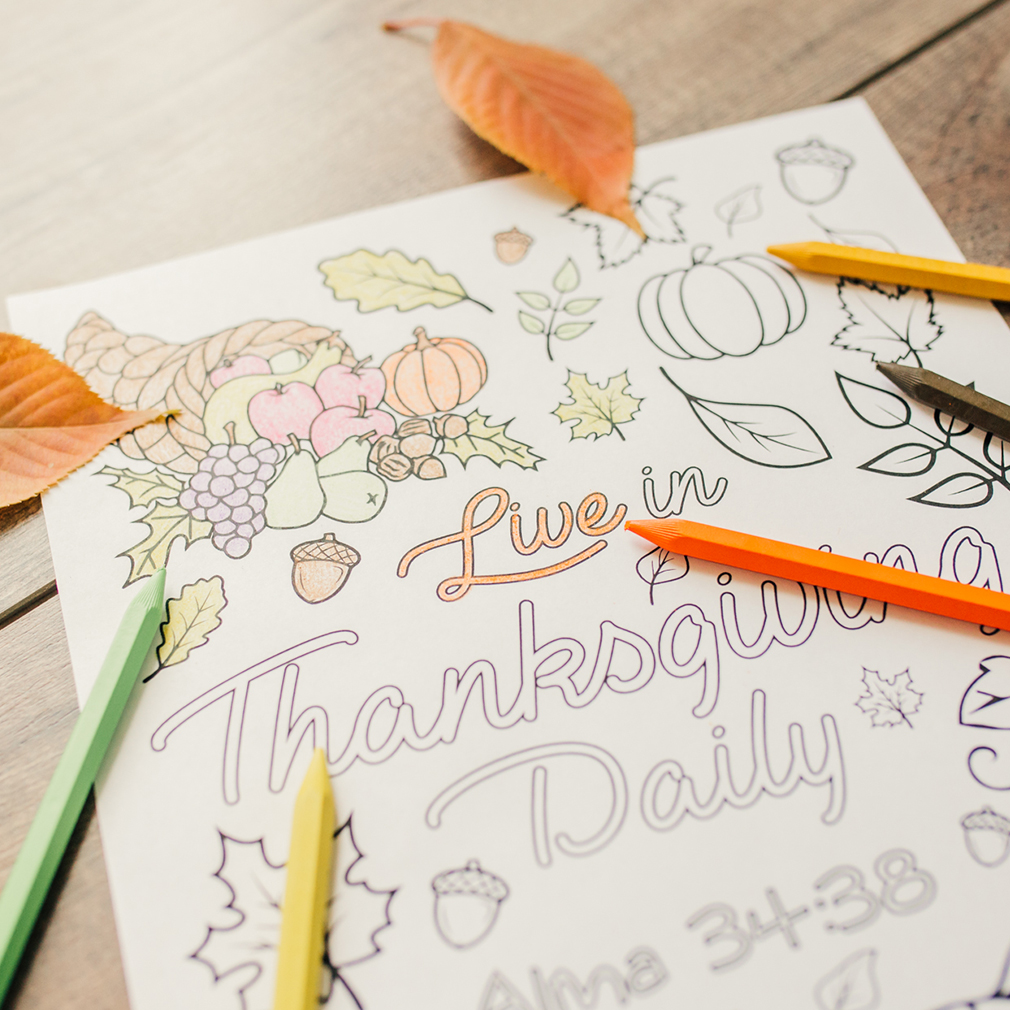 Live in Thanksgiving Daily Coloring Page - Printable - LDPD-COLOR-THNKS18