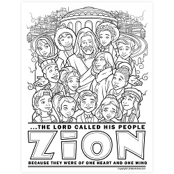 The Lord Called His People Zion Coloring Page - Printable come follow me coloring page, free lds coloring page, old testament coloring page, pearl of great price coloring page