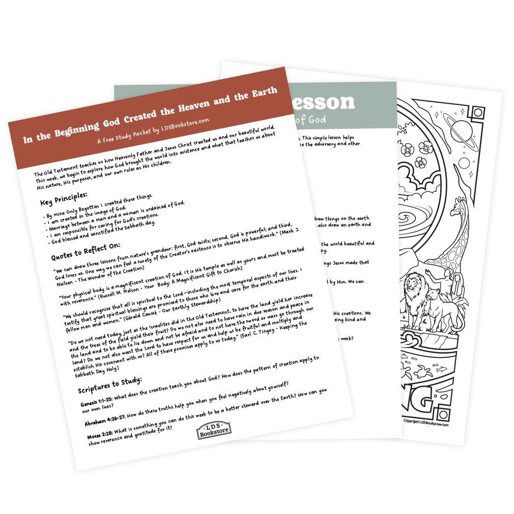 In the Beginning God Created the Heaven and the Earth Come, Follow Me Study Packet - Digital Download - LDPD-CFM-26-3