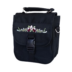 Scripture Bag - Black Floral large scripture case, black scripture case, leather scripture case