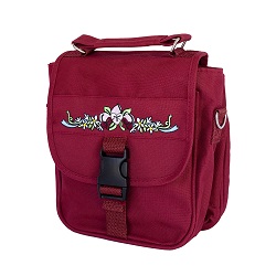 Scripture Bag - Red Floral large scripture case, red scripture case, leather scripture case