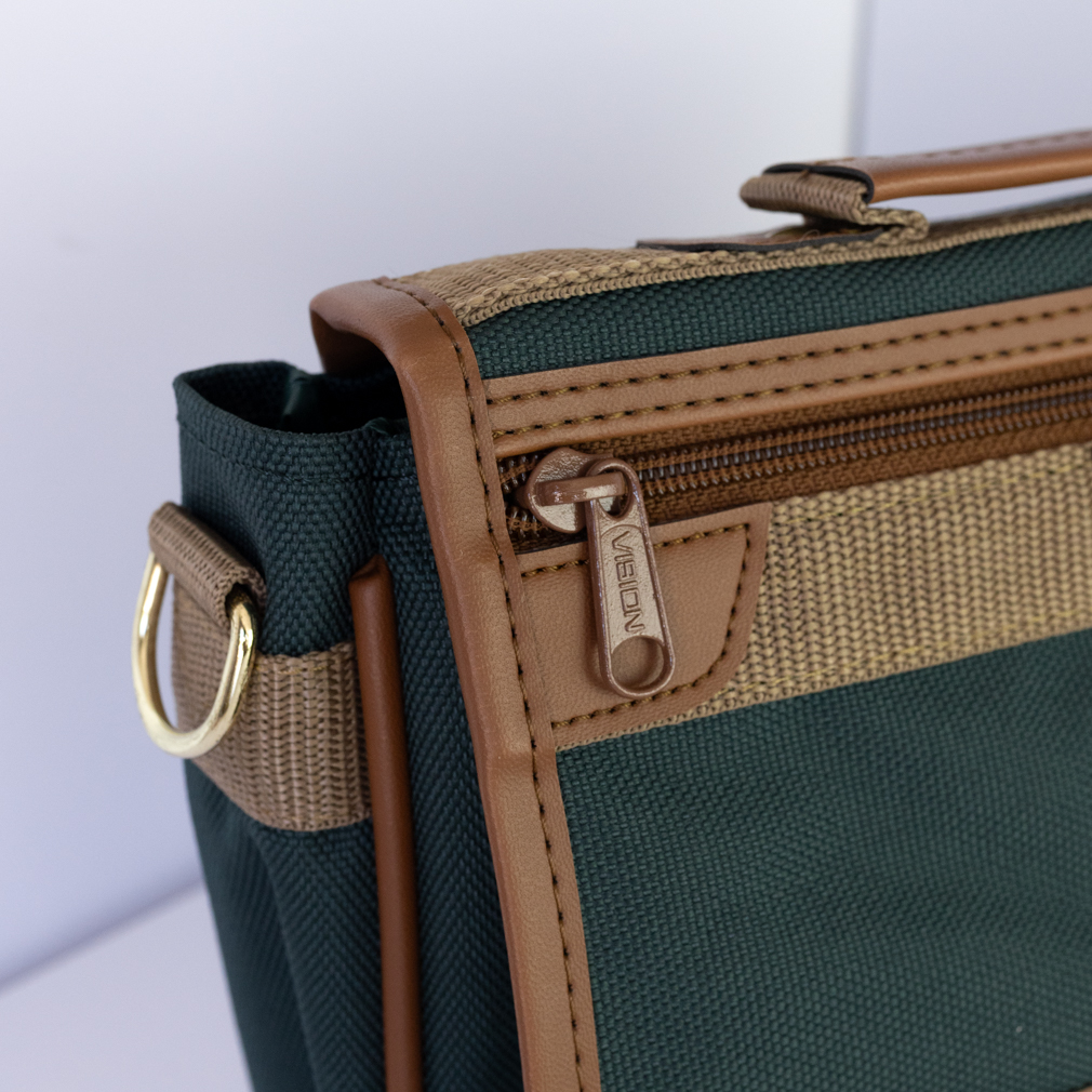 Scripture Messenger Bag - Green & Tan - PCM-SC50GR