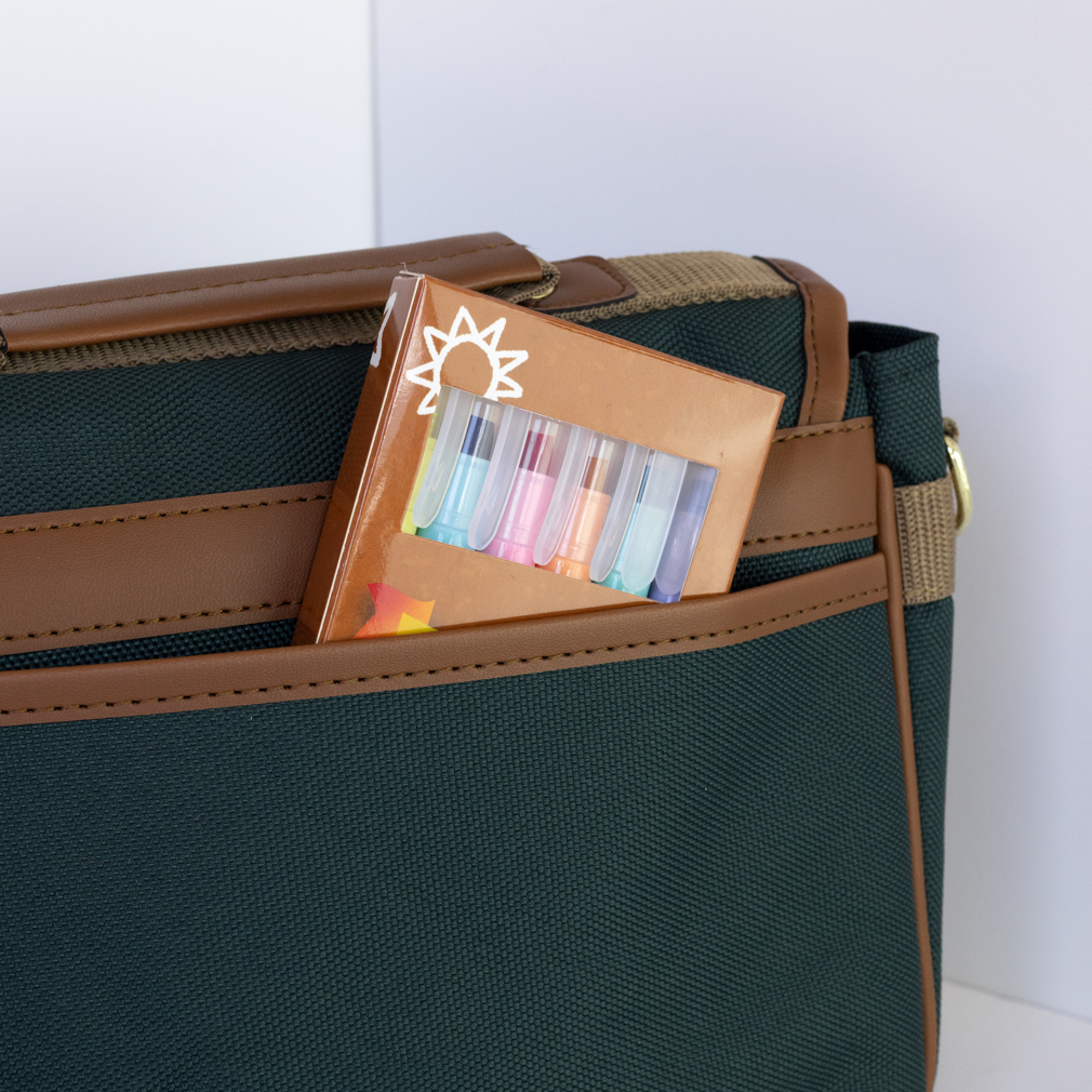 Scripture Messenger Bag - Green & Tan - PCM-SC50GR