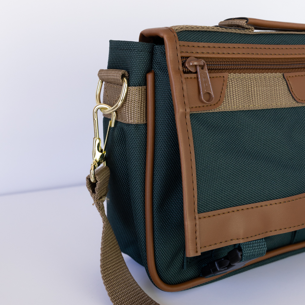 Scripture Messenger Bag - Green & Tan - PCM-SC50GR