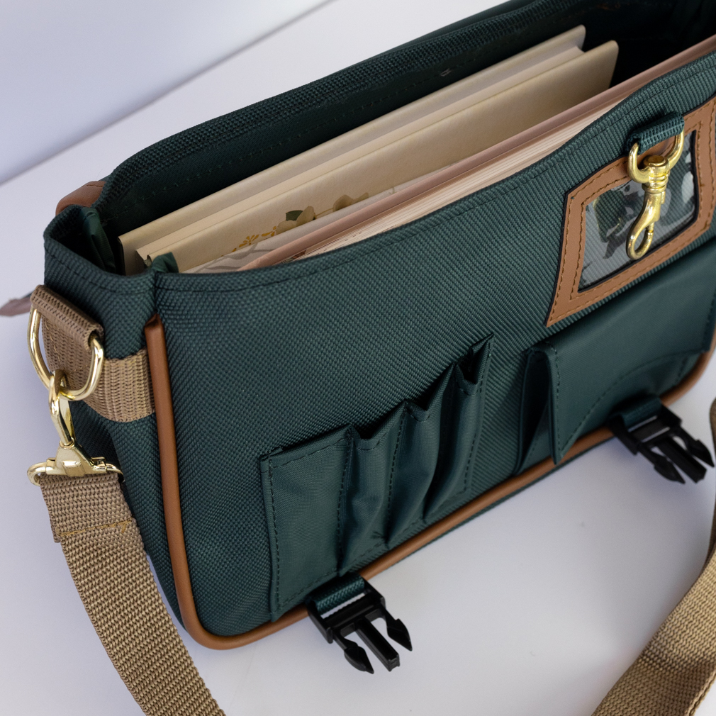 Scripture Messenger Bag - Green & Tan - PCM-SC50GR