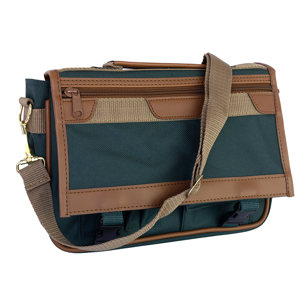Scripture Messenger Bag - Green & Tan - PCM-SC50GR