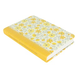 Hand-Bound Genuine Leather Book of Mormon - Buttercup Bouquet