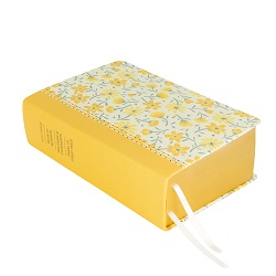 Large Hand-Bound Genuine Leather Quad - Buttercup Bouquet