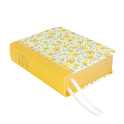 Hand-Bound Genuine Leather Bible - Buttercup Bouquet