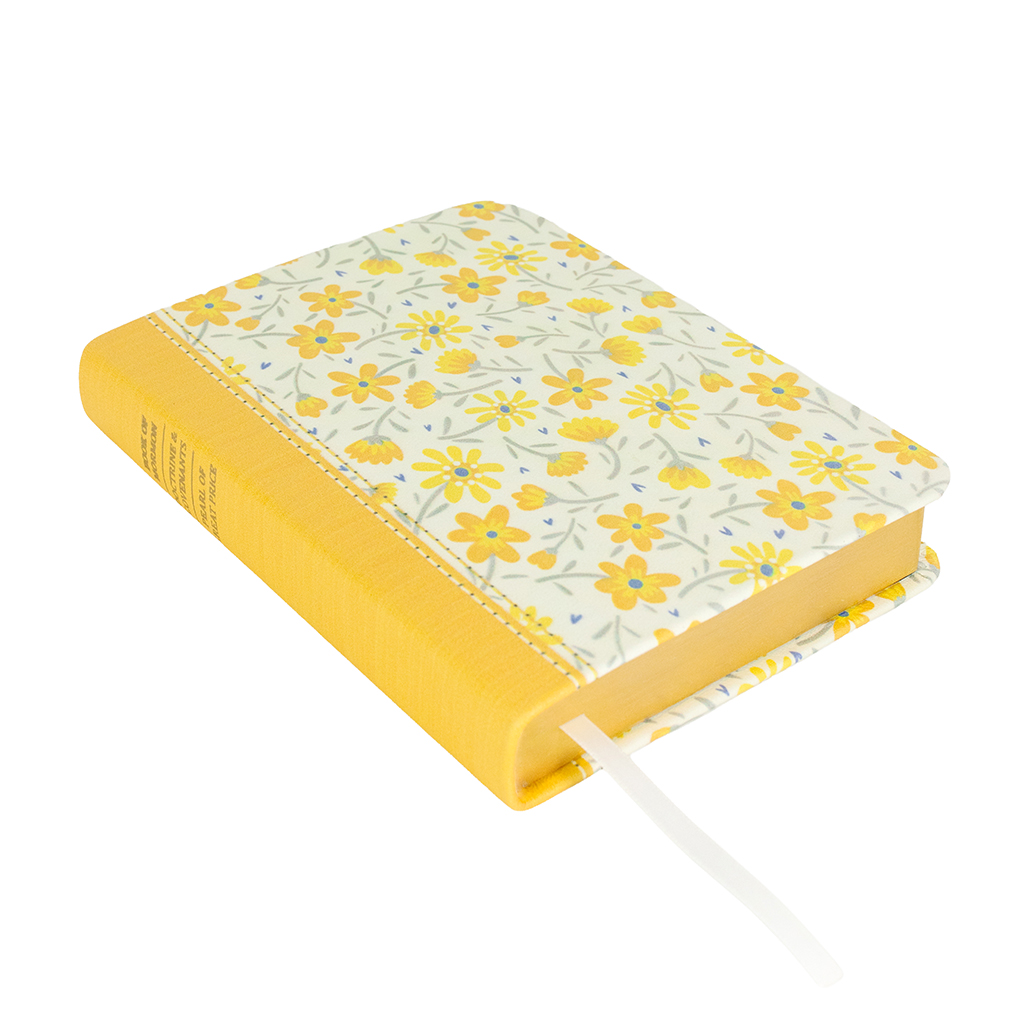 Hand-Bound Genuine Leather Triple - Buttercup Bouquet - LDP-HB-PRT-WHT-BUB