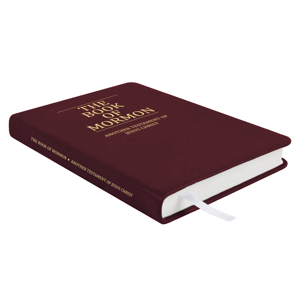 Hand-Bound Genuine Leather Book of Mormon - Burgundy - LDP-HB-BOM-BRG