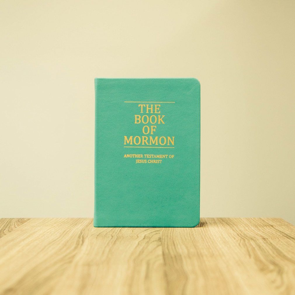 Hand-Bound Genuine Leather Book of Mormon - Light Turquoise - LDP-HB-BOM-LTQ