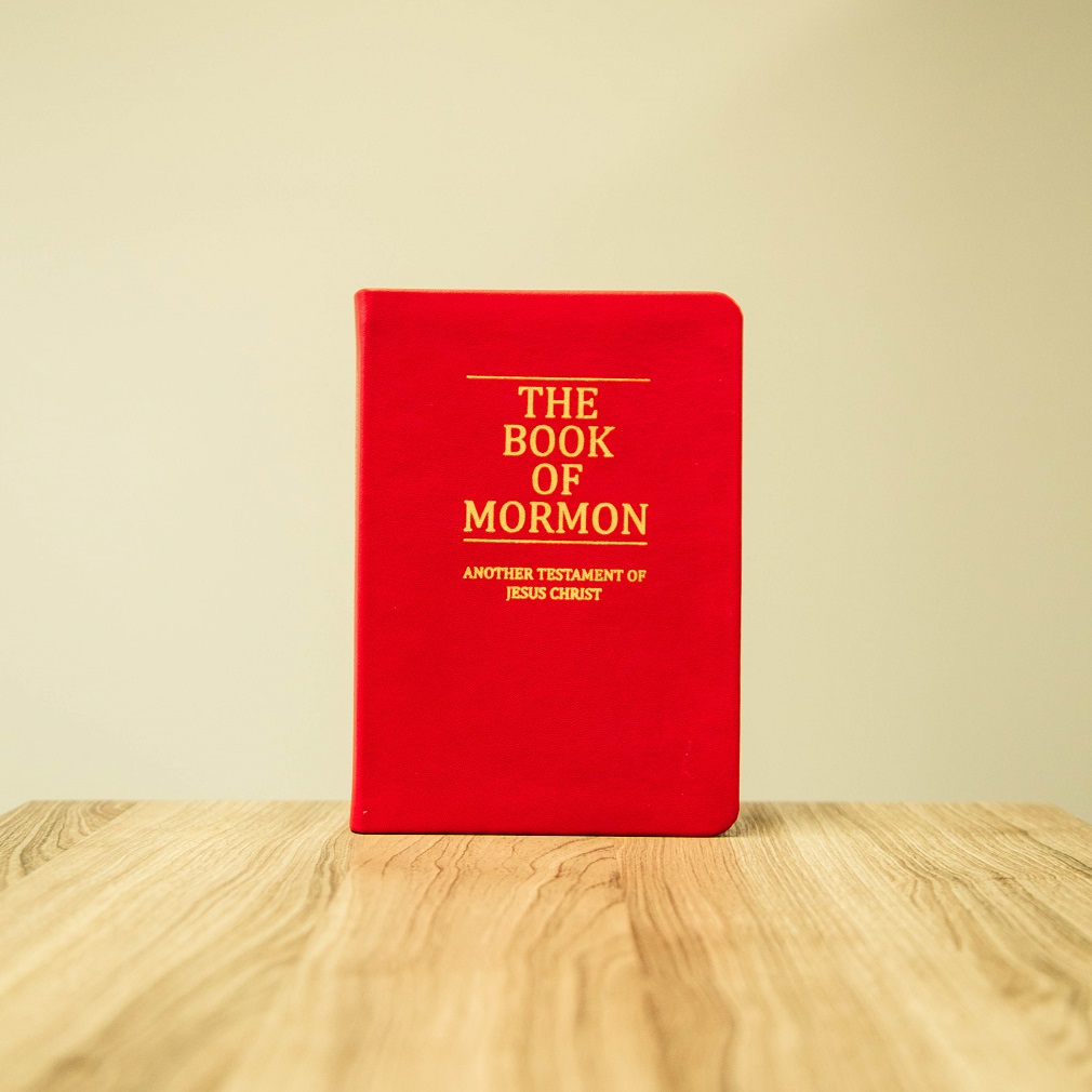 Hand-Bound Genuine Leather Book of Mormon - Cherry Red - LDP-HB-BOM-CHR