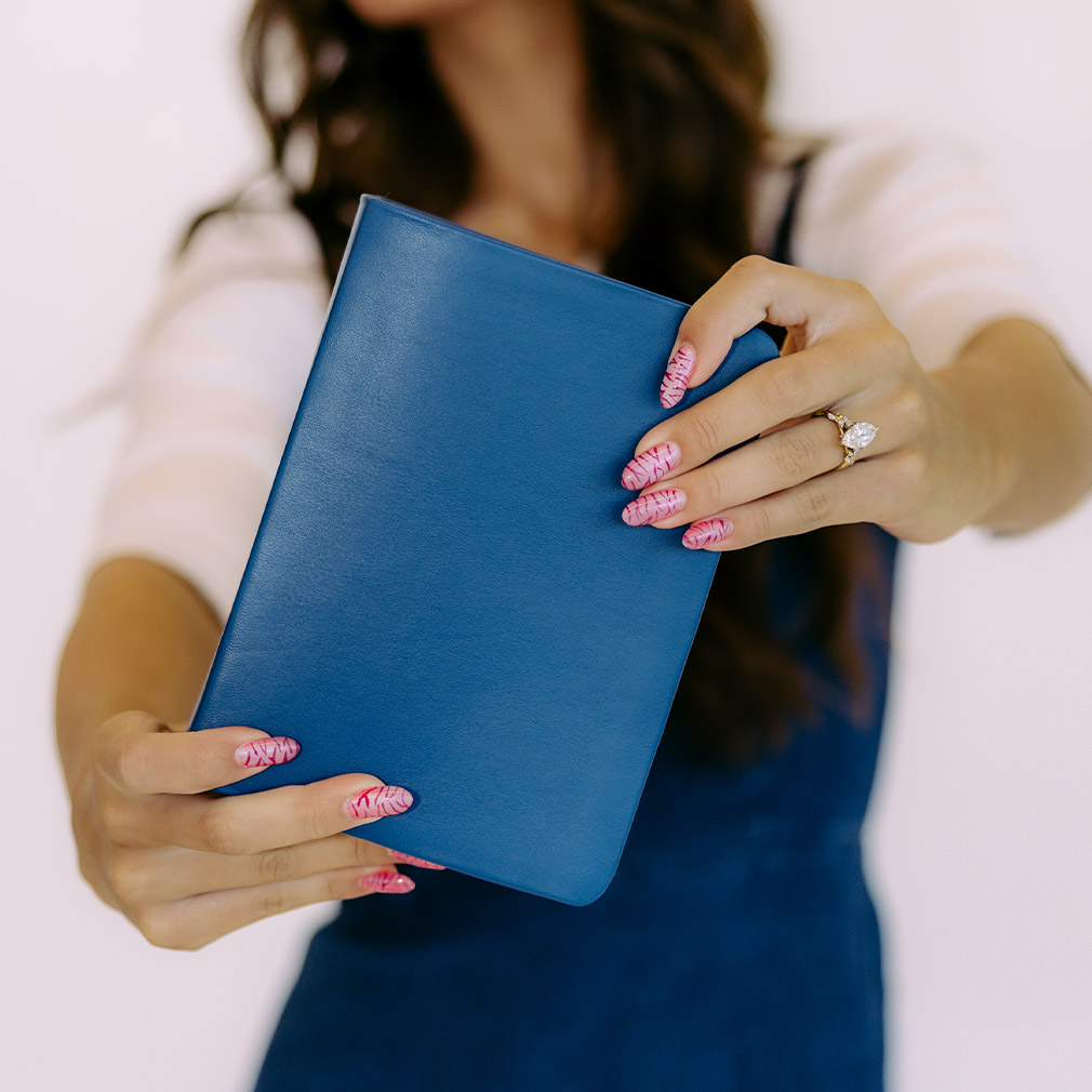 Hand-Bound Genuine Leather Quad - Blue Collection - LDP-HB-RQ-BLUC