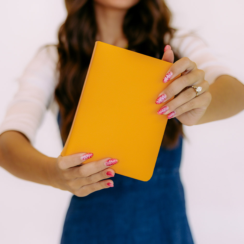 Hand-Bound Genuine Leather Quad - Orange Collection - LDP-HB-RQ-ORAC