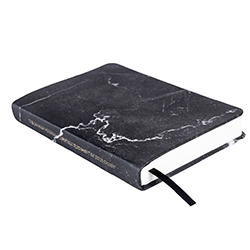 Hand-Bound Genuine Leather Book of Mormon - Marquina Marble - LDP-HB-PBM-WHT-MM